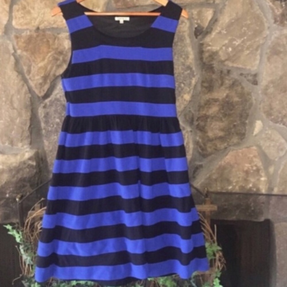 🦋LUCY & CO.🦋 BLUE AND BLACK STRIPED DRESS🦋